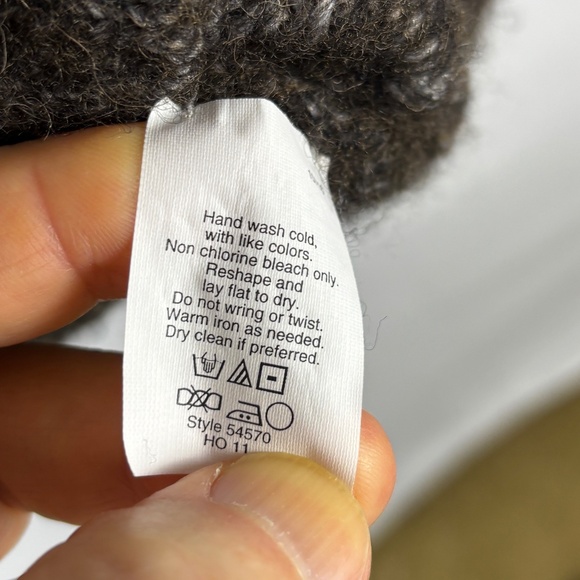 J Crew Women Shawl-collar Button Wool Angora Sweater Sz S Brown Button Chunky - Picture 6 of 10